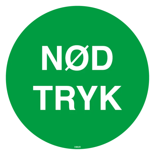 Nød tryk. Bygningsskilt