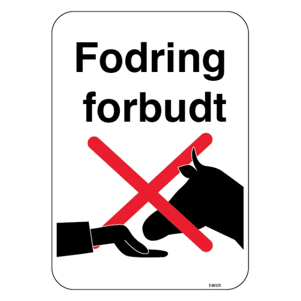 Fodring forbudt skilt