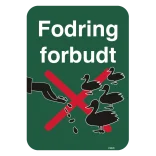 Fodring af ænder forbudt skilt