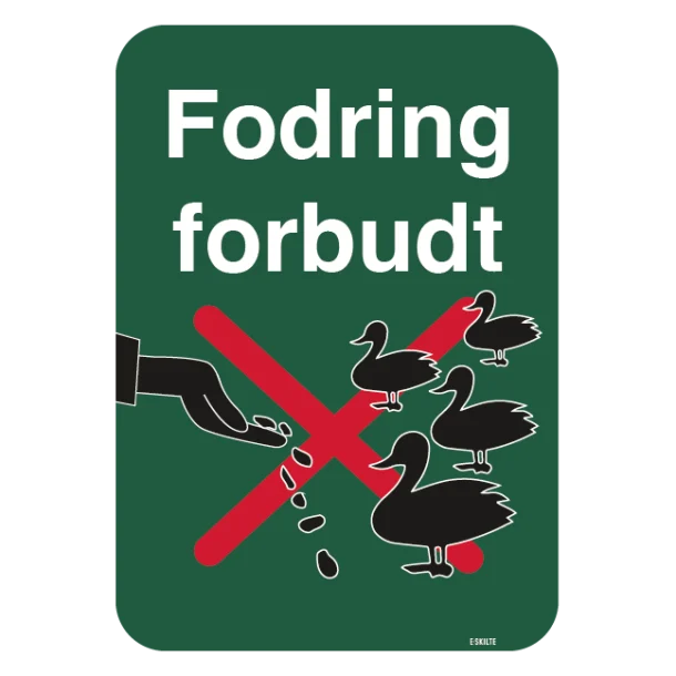 Fodring af ænder forbudt skilt