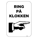 Ring på klokken. Bygningsskilt