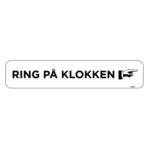 Ring på klokken. Bygningsskilt