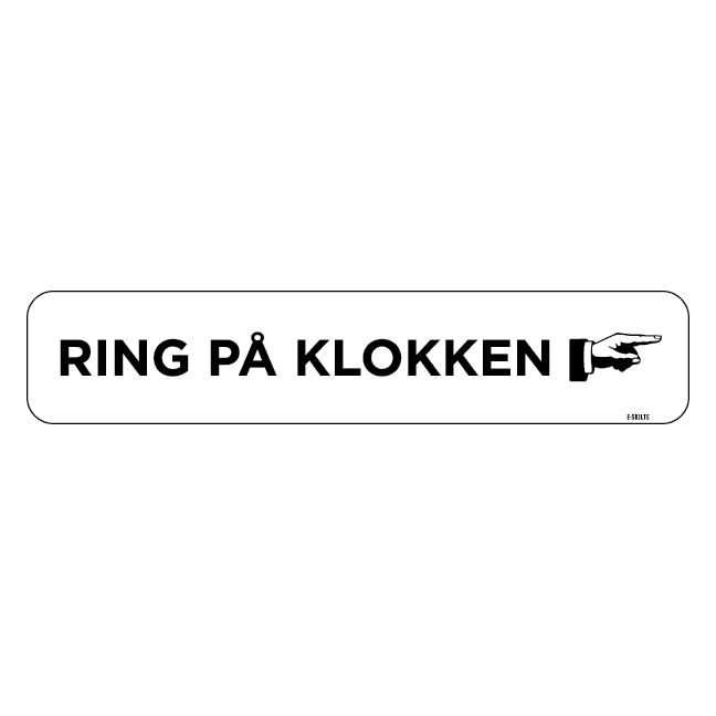 Ring på klokken. Bygningsskilt