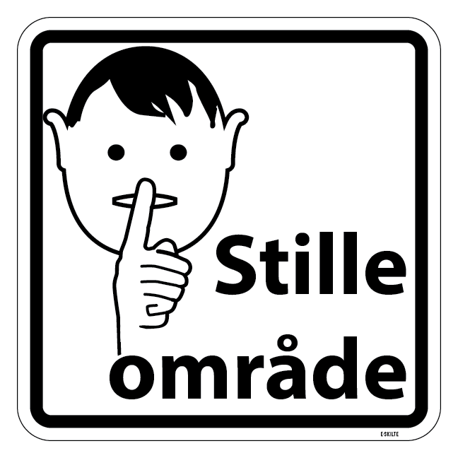 Stille område. Bygningsskilt