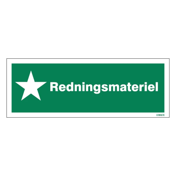 Redningsmateriel Skilt