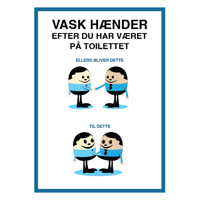 Vask hænder efter du har været på toilettet. Bygningsskilt