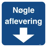 Nøgle aflevering. Bygningsskilt