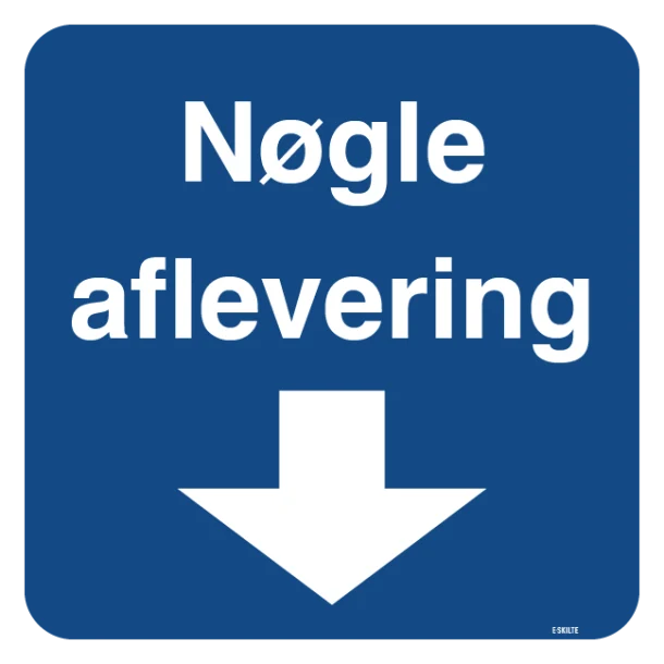 Nøgle aflevering. Bygningsskilt