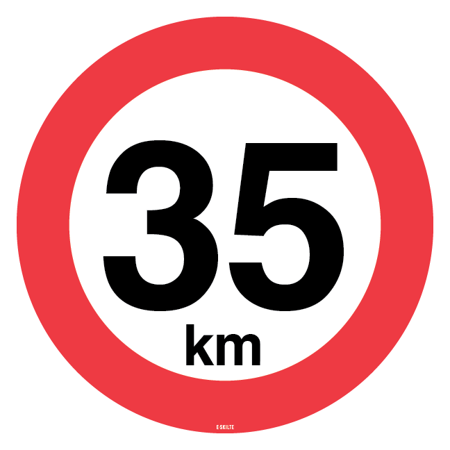 C55 Hastighedsbegrænsning 35 km. Skilt