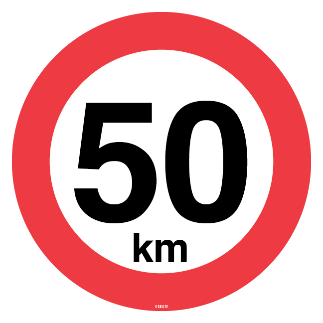 C55 Hastighedbegrænsning 50 km. Skilt