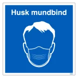 Husk mundbind skilt - Hoved med mundbind