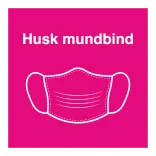 Husk mundbind skilt - Mundbind pictogram i pink