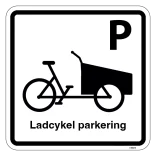 Parkeringsskilt. Cykelparkering - Ladcykel