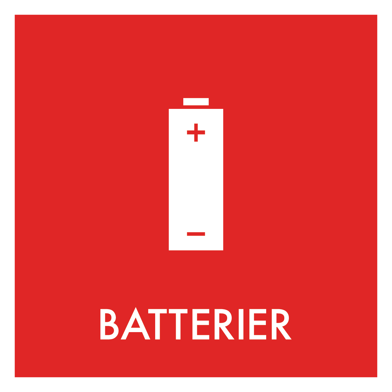 Batterier affald skilt - Dansk Affaldssortering