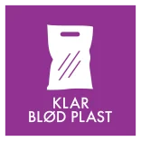 Klar blød plast affald skilt - Dansk Affaldssortering