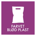 Farvet blød plast affald skilt - Dansk Affaldssortering