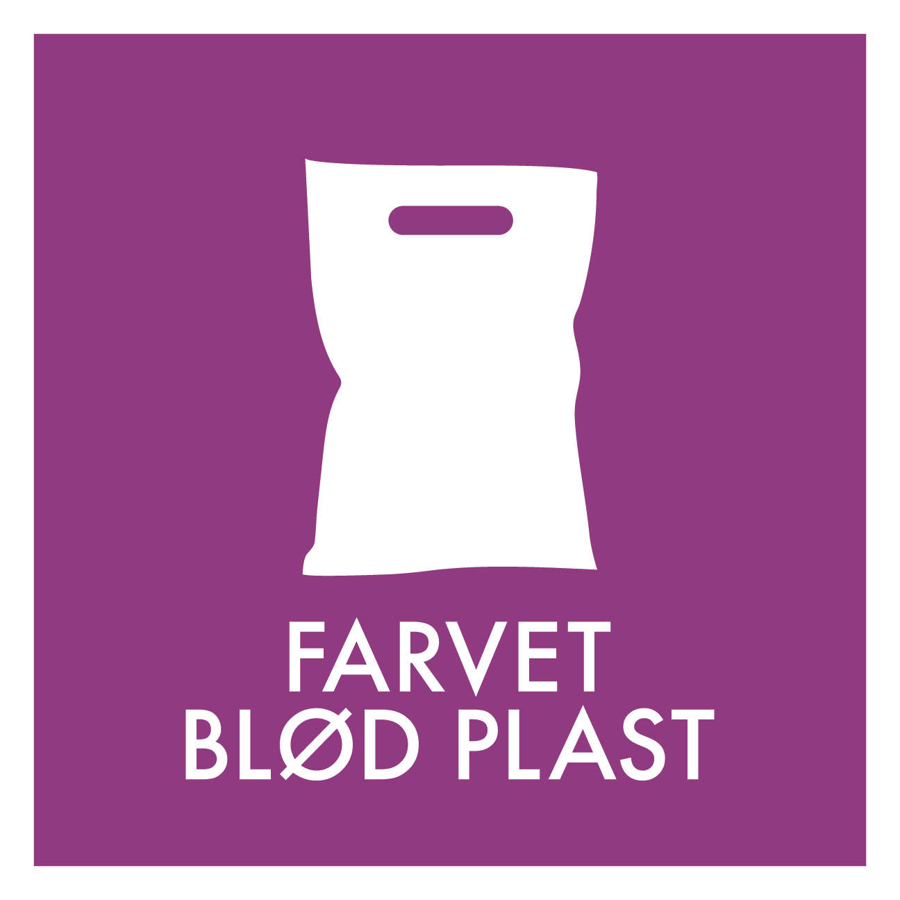 Farvet blød plast affald skilt - Dansk Affaldssortering
