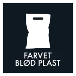 Farvet blød plast affald sort skilt - Dansk Affaldssortering