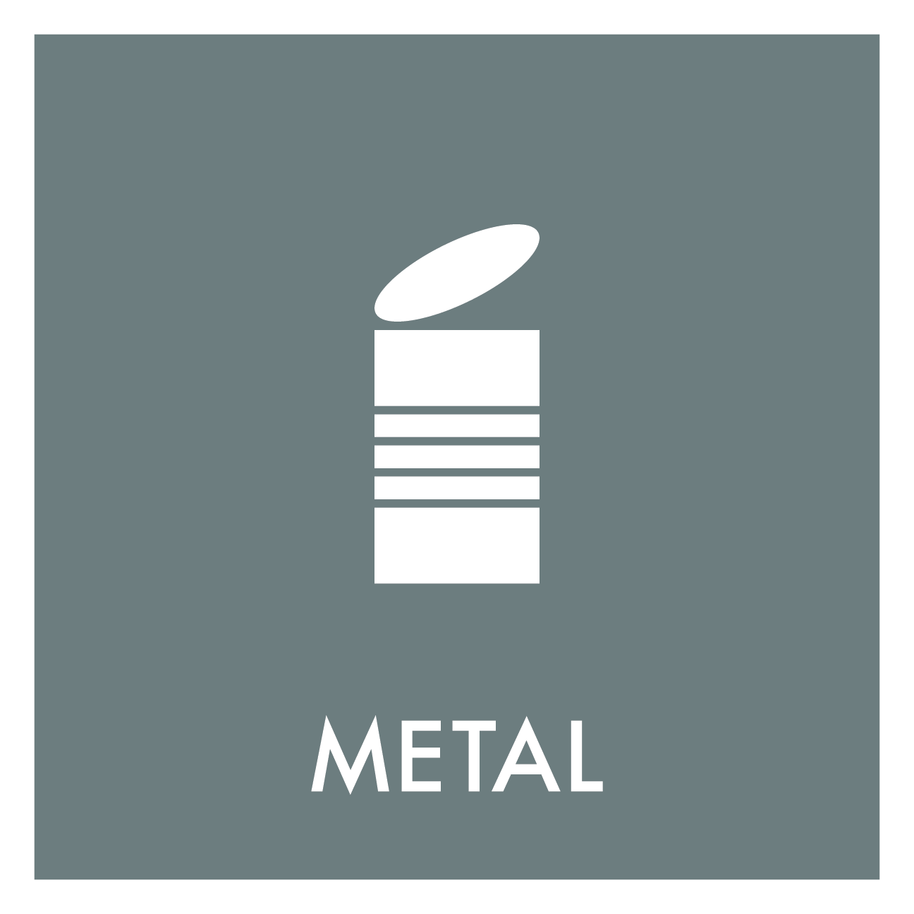 Metal affald skilt - Dansk Affaldssortering