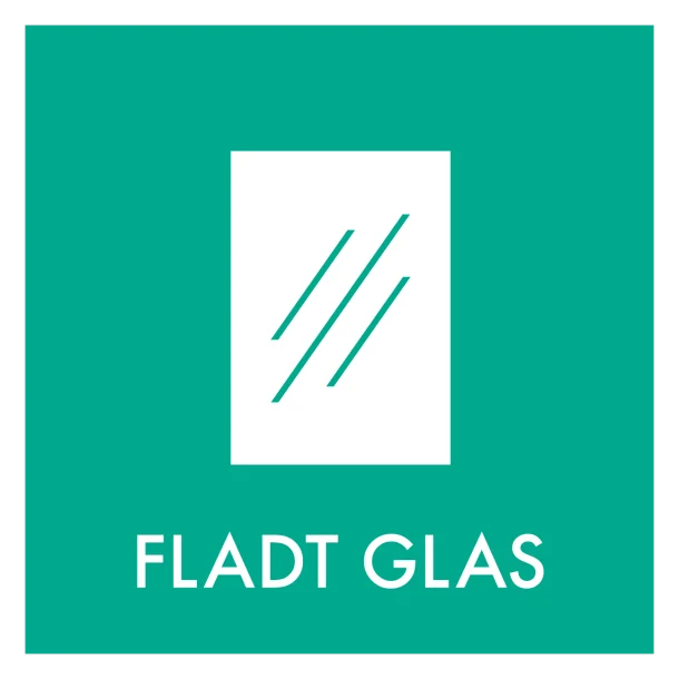 Fladt glas affald skilt - Dansk Affaldssortering