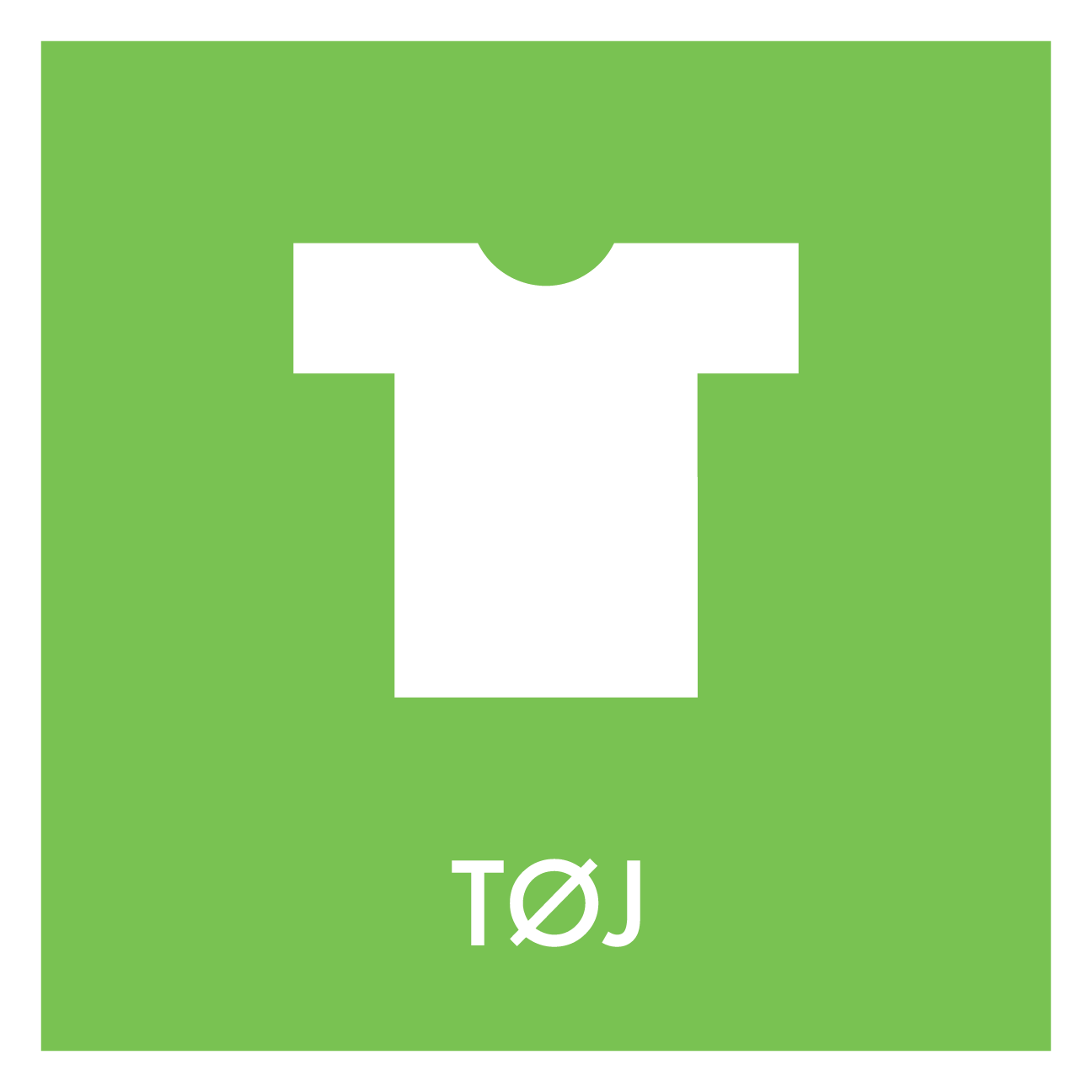 Tøj affald skilt - Dansk Affaldssortering