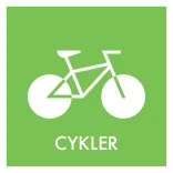 Cykel affald skilt - Dansk Affaldssortering