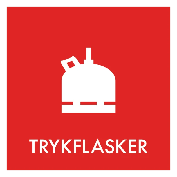 Trykflasker affald skilt - Dansk Affaldssortering