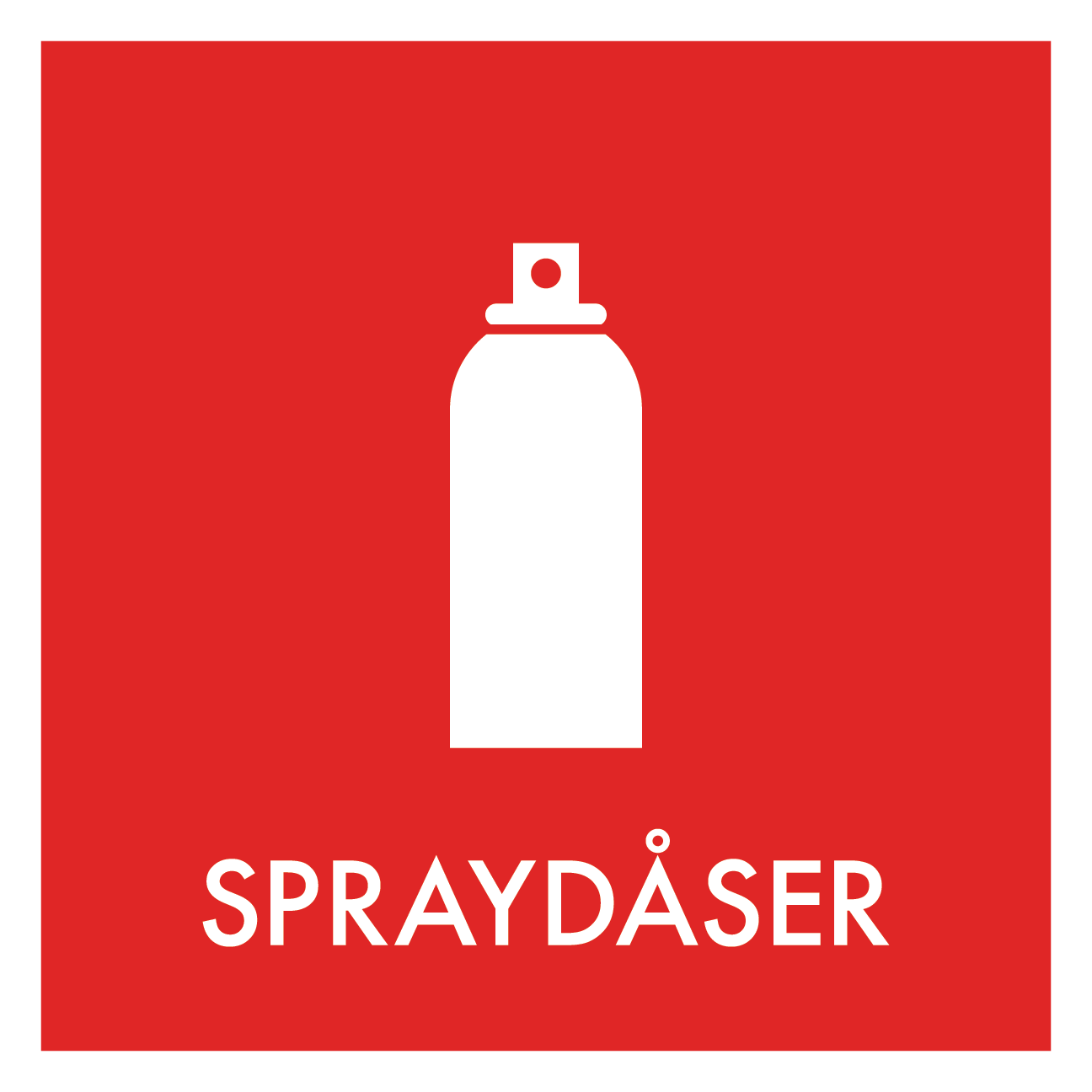 Spraydåser affald skilt - Dansk Affaldssortering