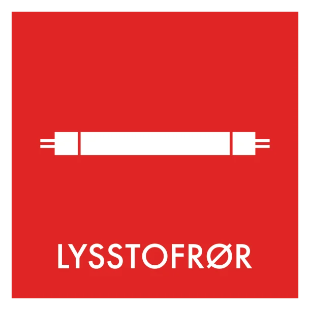 Lysstofrør affald skilt - Dansk Affaldssortering