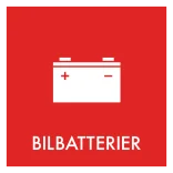 Bilbatterier affald skilt - Dansk Affaldssortering