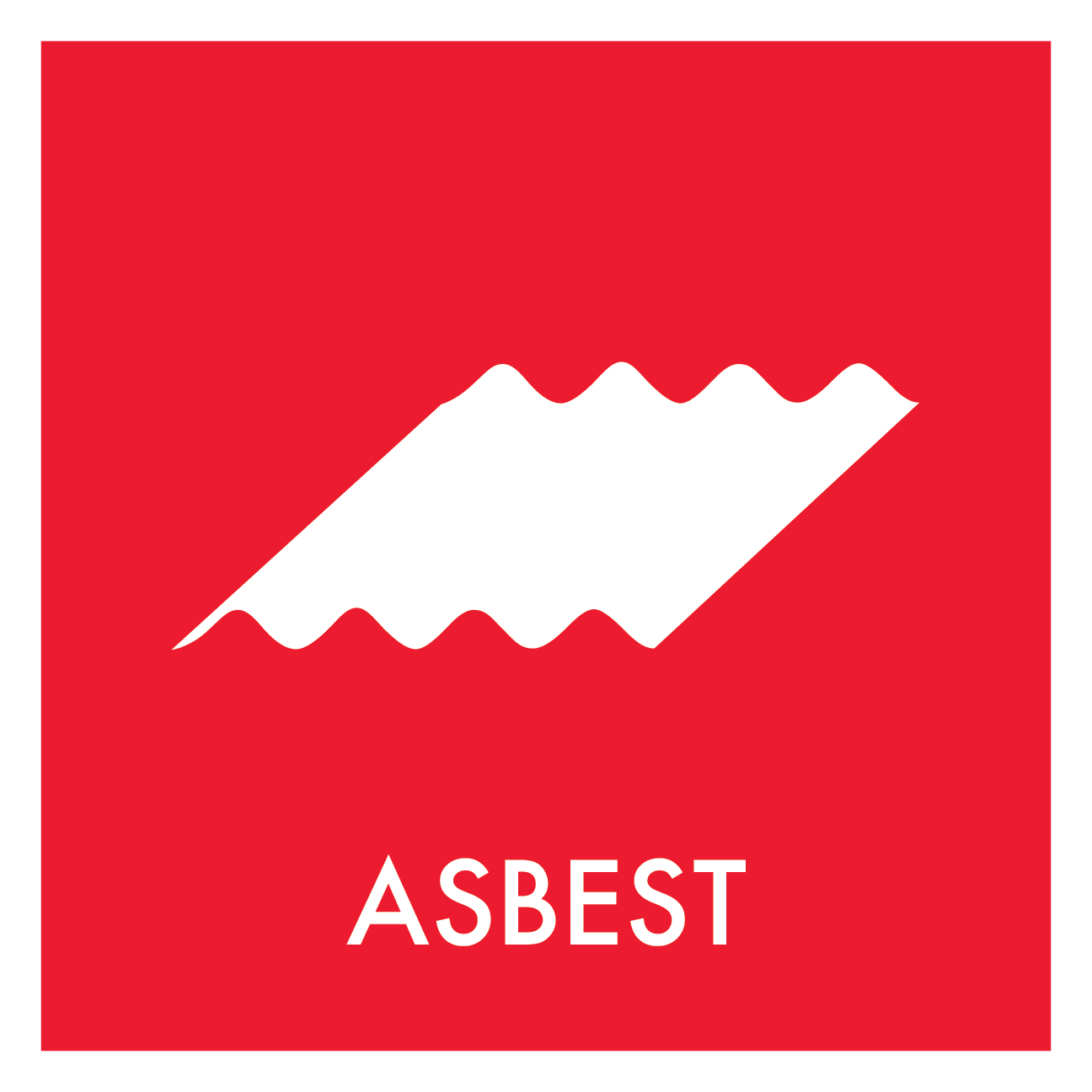 Asbest affald skilt - Dansk Affaldssortering