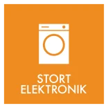 Stort elektronik affald skilt - Dansk Affaldssortering