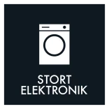 Stort elektronik affald sort skilt - Dansk Affaldssortering