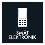 Småt elektronik sort affald skilt - Dansk Affaldssortering