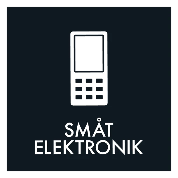 Småt elektronik sort affald skilt - Dansk Affaldssortering