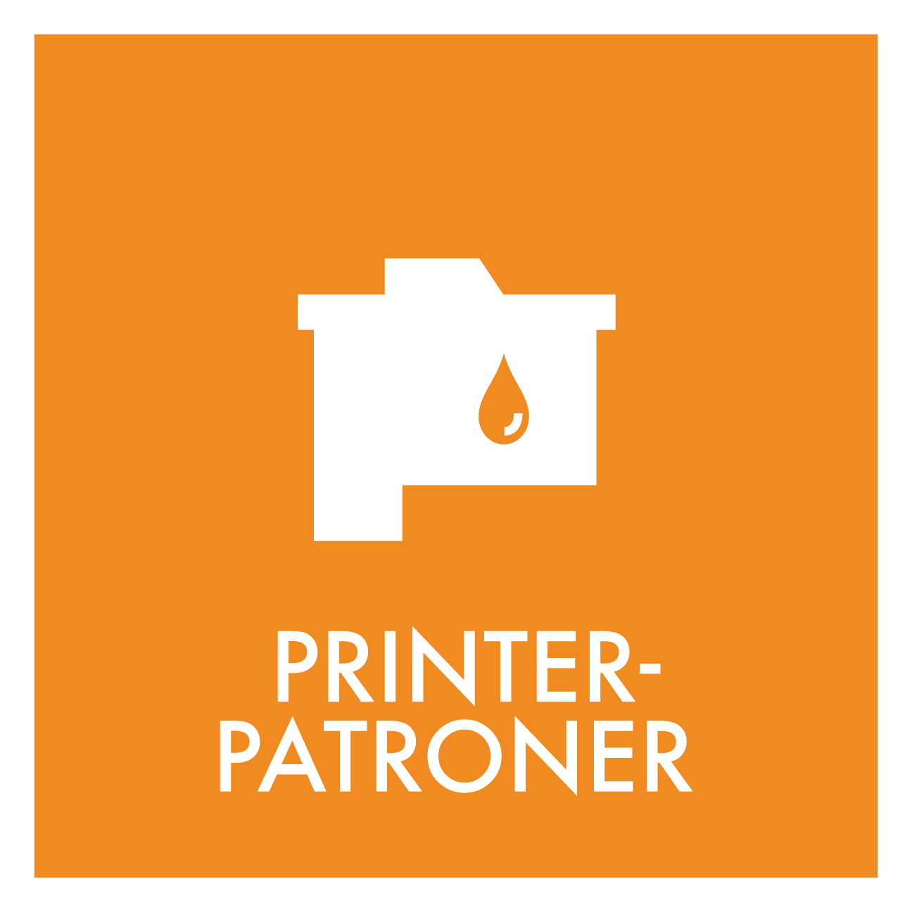 Printerpatroner affald skilt - Dansk Affaldssortering