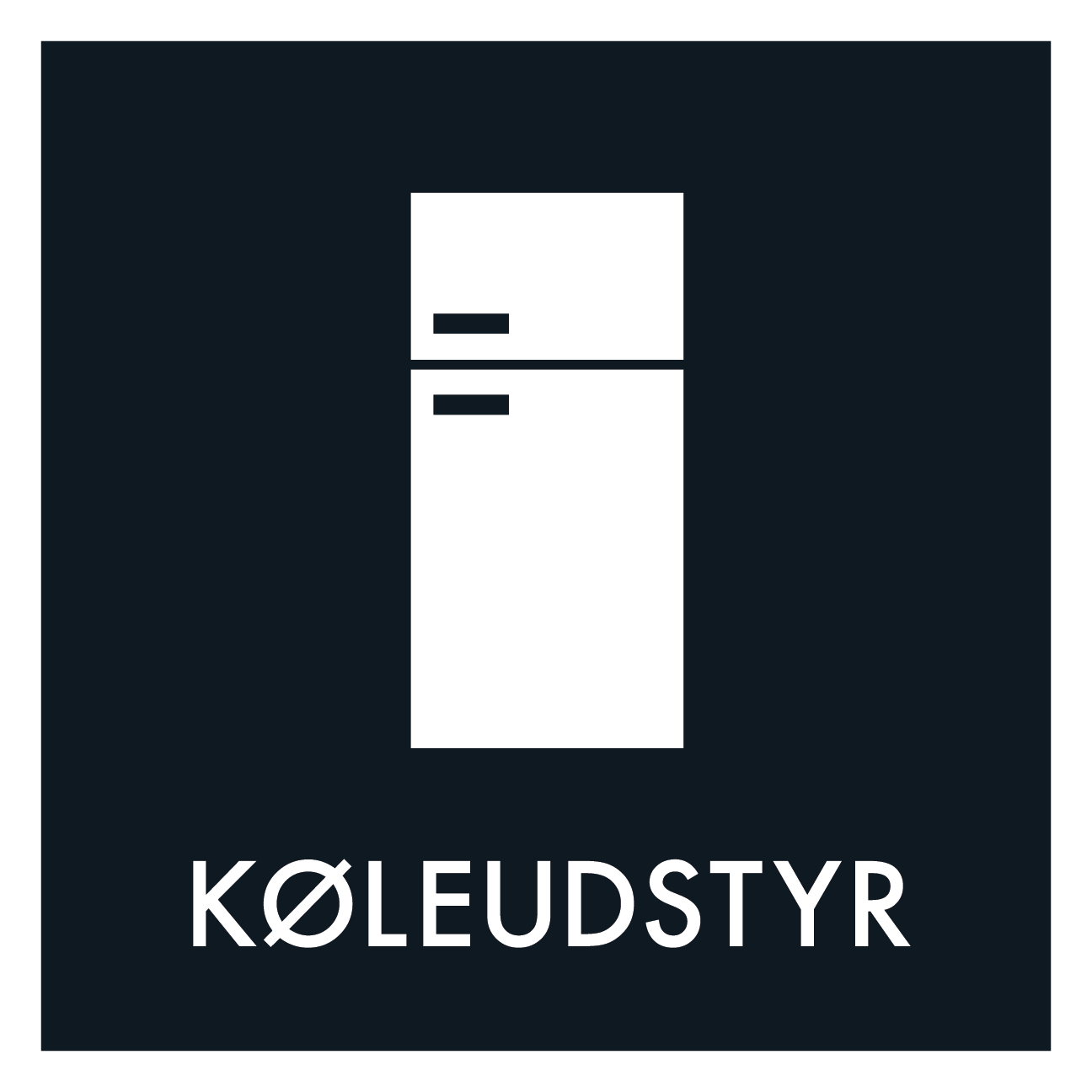 Køleudstyr affald sort skilt - Dansk Affaldssortering