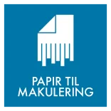 Papir til makulering affald skilt - Dansk Affaldssortering