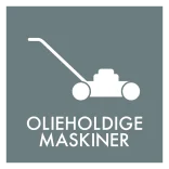 Olieholdige maskiner affald skilt - Dansk Affaldssortering