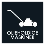 Olieholdige maskiner affald sort skilt - Dansk Affaldssortering