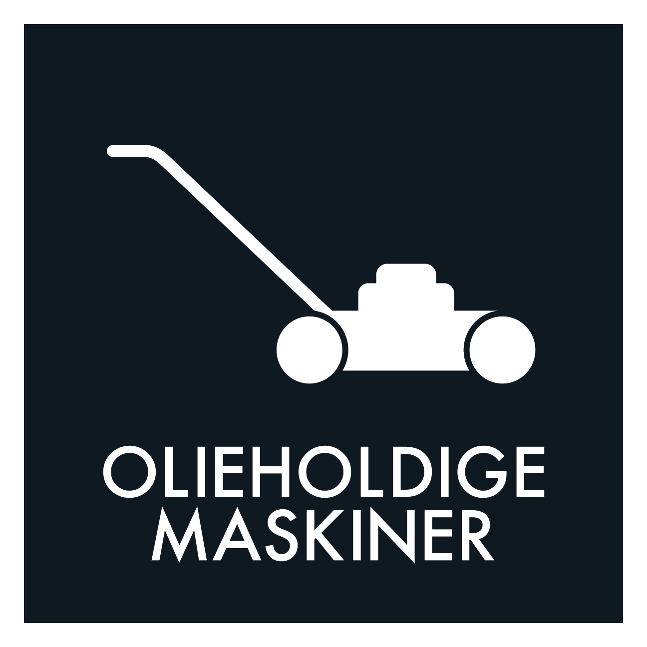 Olieholdige maskiner affald sort skilt - Dansk Affaldssortering