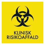 Klinisk risikoaffald skilt - Dansk Affaldssortering