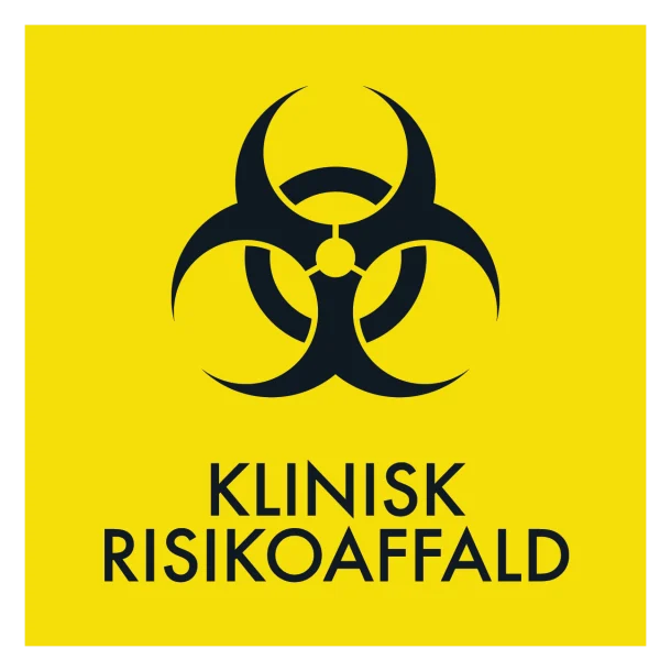 Klinisk risikoaffald skilt - Dansk Affaldssortering