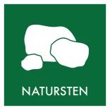 Natursten skilt - Dansk Affaldssortering