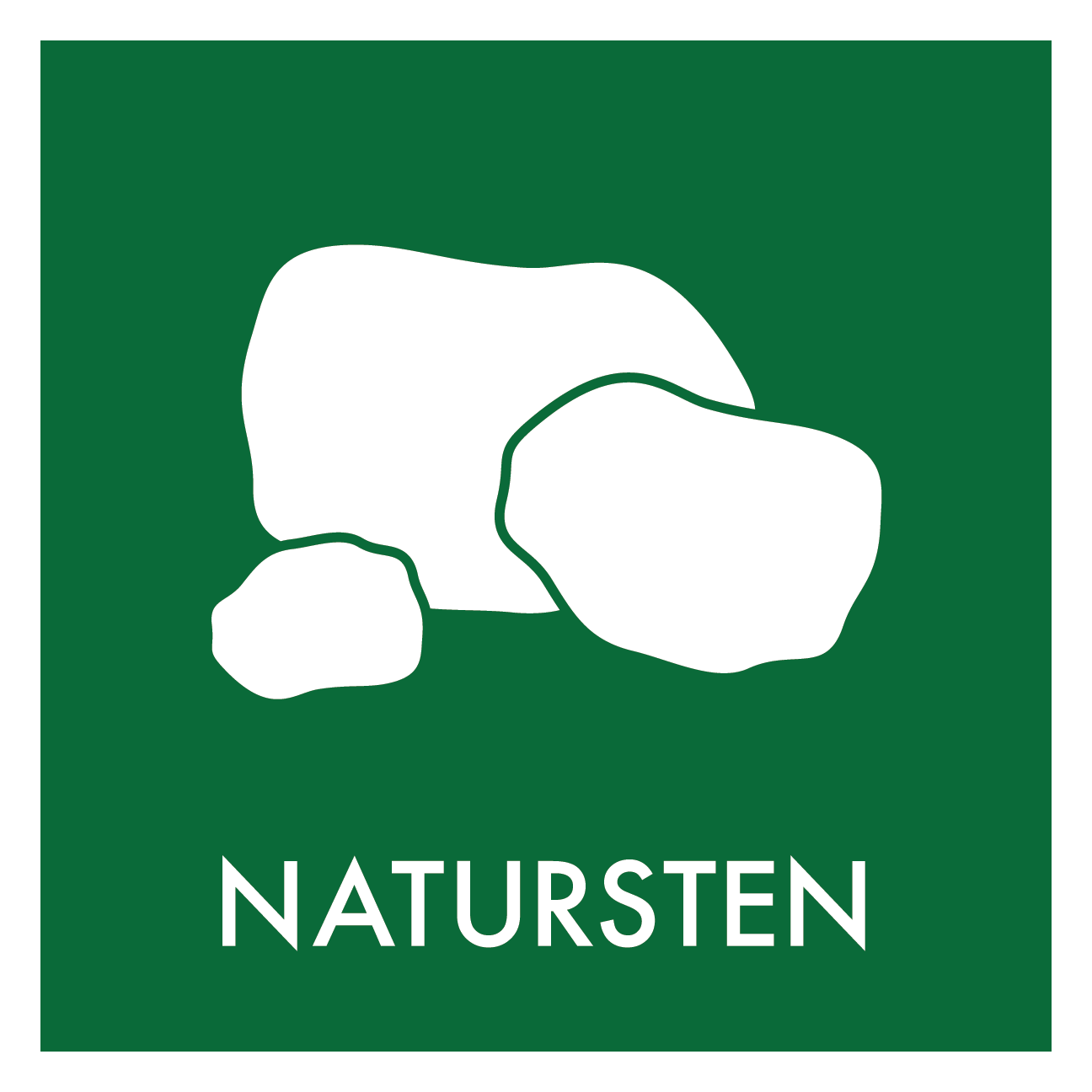 Natursten skilt - Dansk Affaldssortering