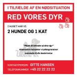 I tilfælde af en nødsituation Red vores dyr Skilt