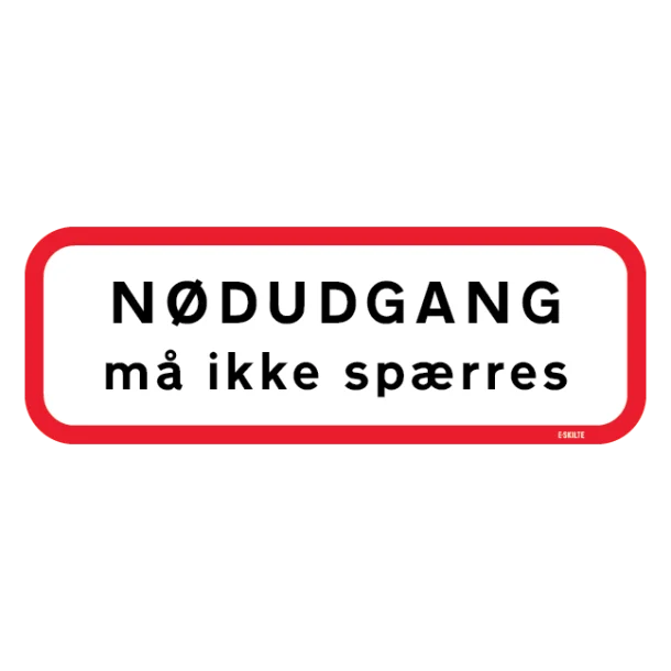 Nødudgang må ikke spærres skilt