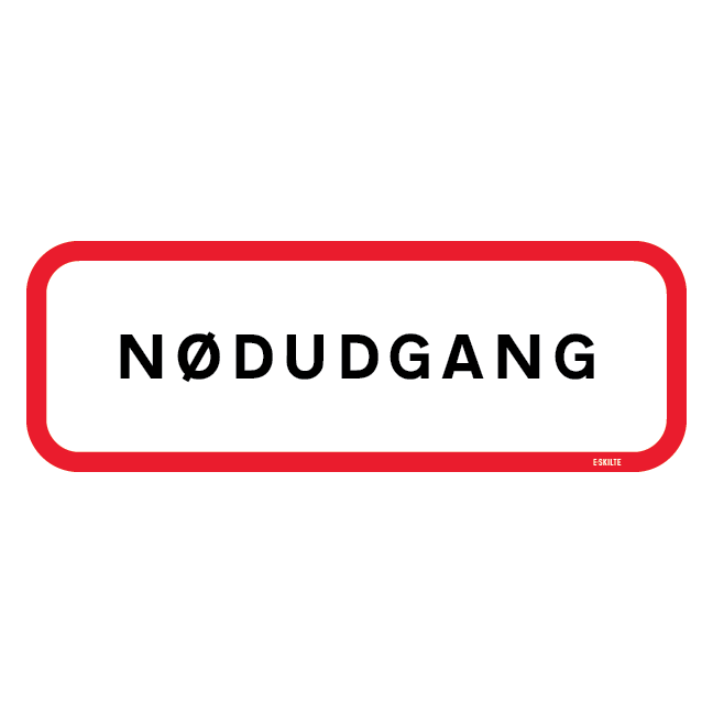 Nødudgang Firkantet. Skilt