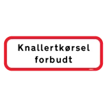 Knallertkørsel forbudt. Skilt