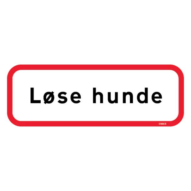 Løse hunde. Advarselsskilt